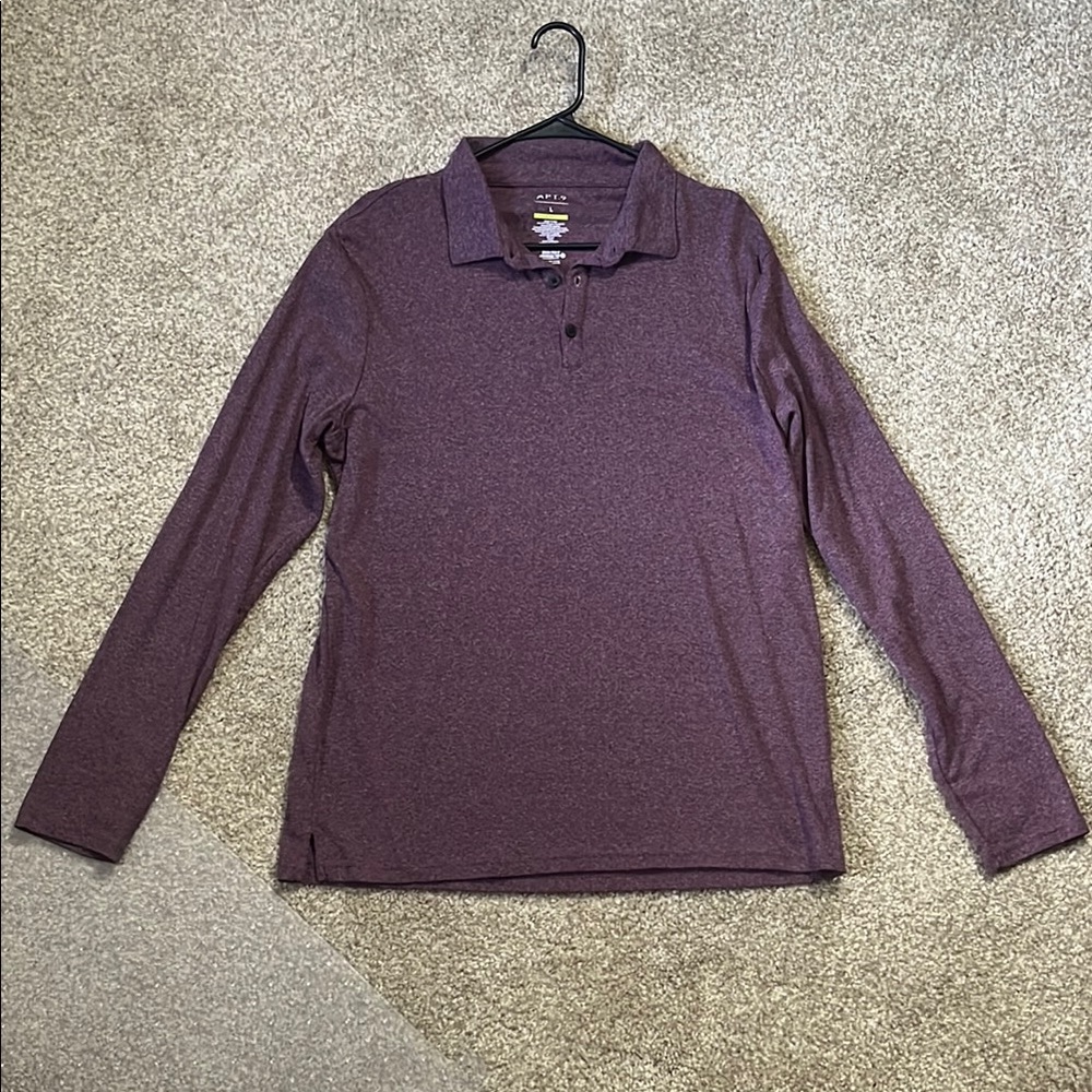 Callaway Purple Long Sleeve Polo Shirt